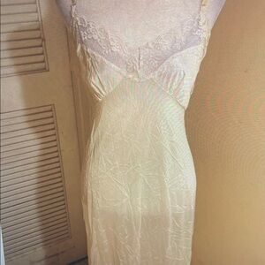 Elegant Cream Lace Slip Dress